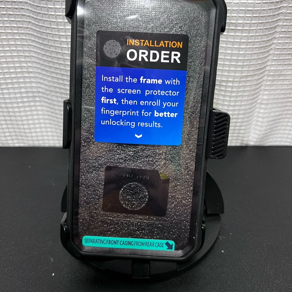 Black Protective Phone Case with Utilitarian Design